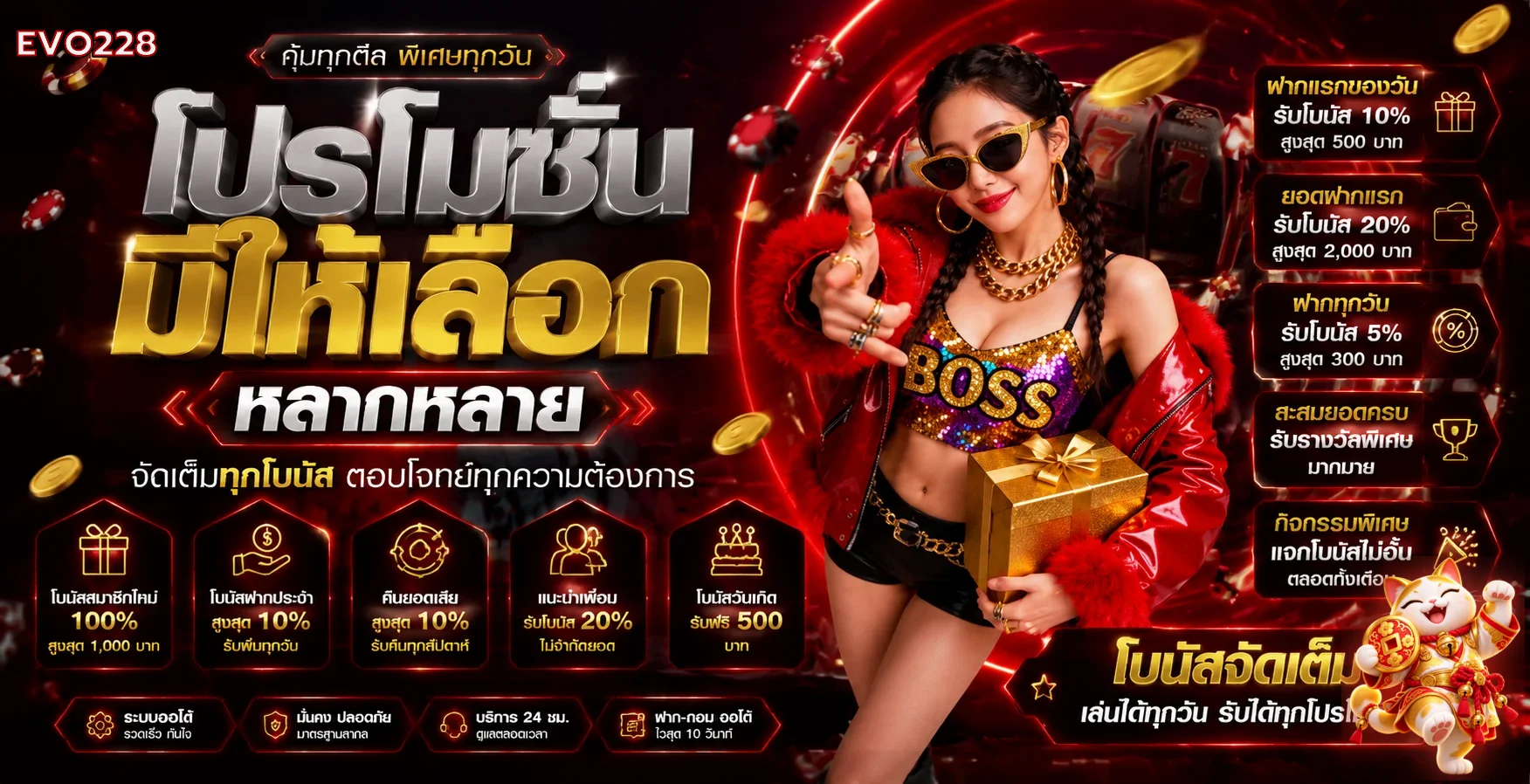 โปรโมชั่น EVO228 ภาพโปรโมชันโทนแดงดำ